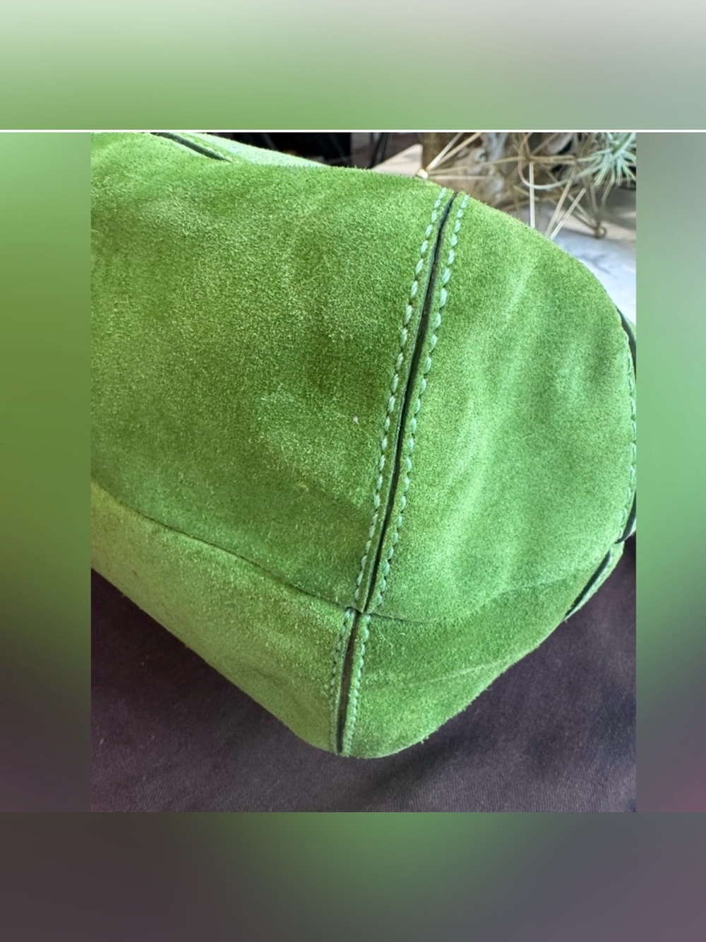 Coach Signature & Suede Green Satchel + 🍉 Coach Watermelon Coin Purse + 💯 Scarf - Picture 7 of 12